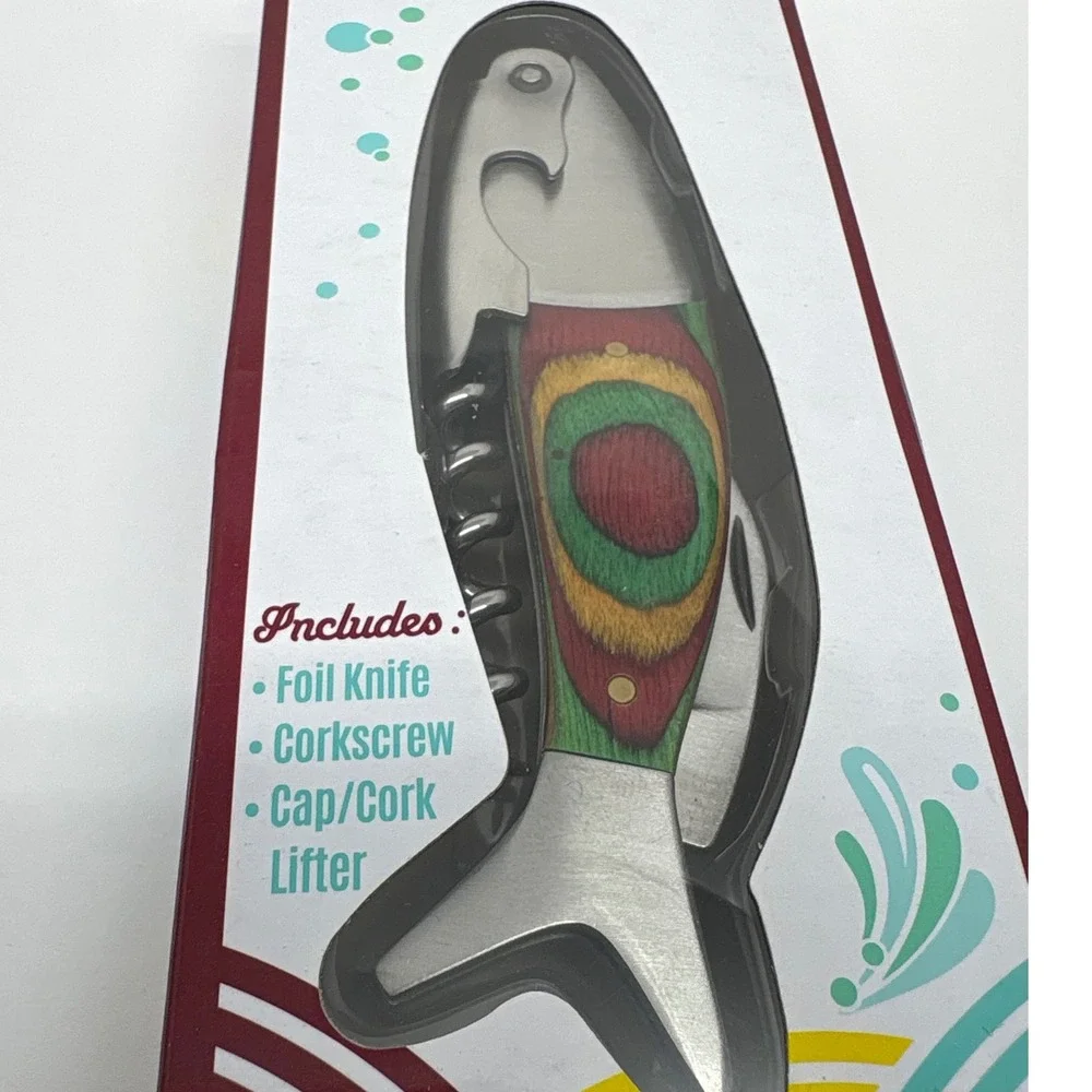 Streamline Waiter's Corkscrew Bottle Opener Fish Design‎ Foil Knife Cork Lifter